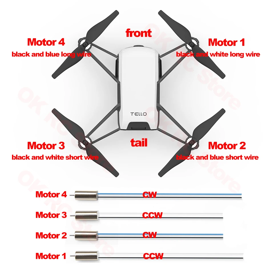 Ad Alte Prestazioni DJI Tello Motore 8520 Spazzolato Motore di Ricambio  Parte di Riparazione per TELLO RYZE Tello EDU Drone RC Quadcopter CW  CCW|Motor| - AliExpress