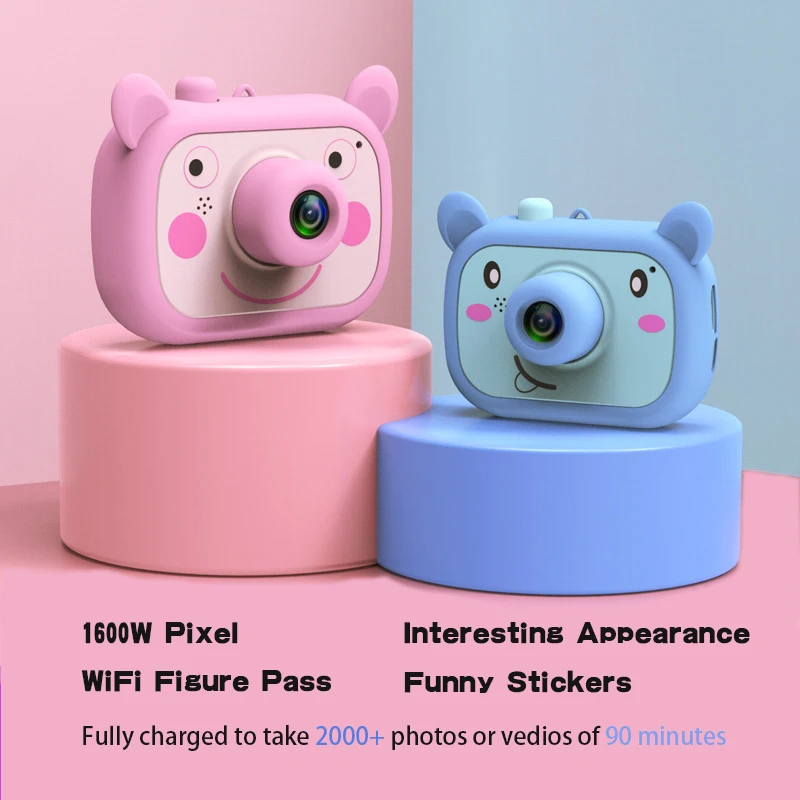 Halolo WiFi Children Camera Kids Digital Camera Toy 1080p HD 2inch Large Screen Cute Camera Toy Children Gift Educational Toy