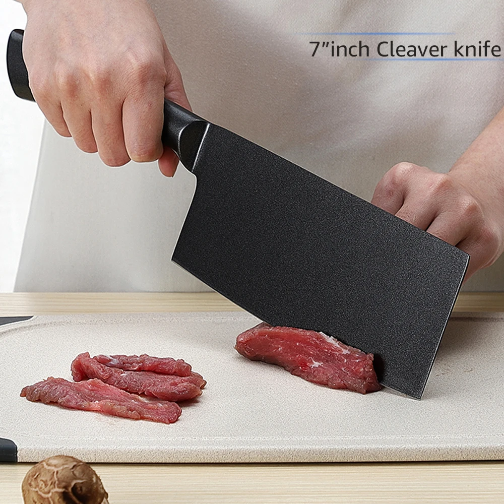 Кухонный нож, поварские ножи, 5, 7, 8 дюймов, нержавеющая сталь, 440c, нож для мяса, Santoku, универсальный, для приготовления пищи, антипригарное покрытие, набор инструментов