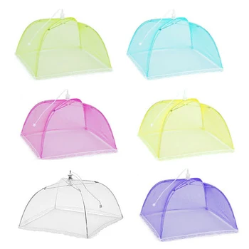 

Foldable Household Food Umbrella Washable Mesh Food Lid Picnic Barbecue Party Anti Fly Mosquito Net Tent Kitchen Gadgets-35