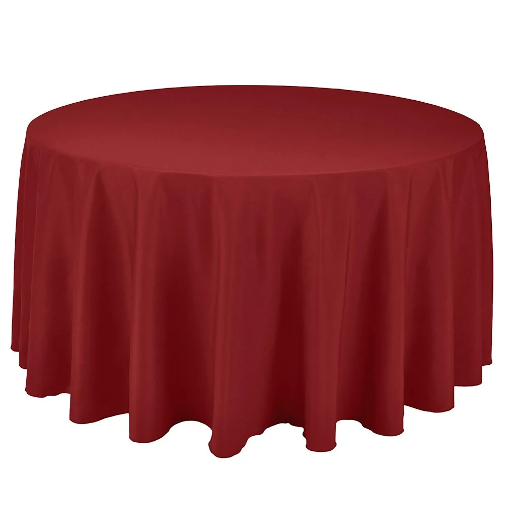 圆形红色桌布