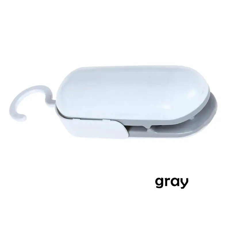 grey Мини-посылка для запаковывания Термоупаковщик вакуумной упаковки для снеков инструменты Пластиковые удобные Портативные Кухонные хранения 1 шт - Цвет: grey
