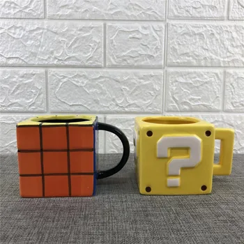 

Creative Tetris and Question Block Ceramics Mugs coffee mug Milk Tea office Cups Drinkware the Best birthday Gift with gift Box