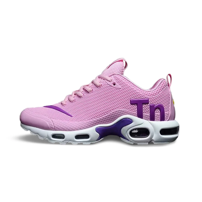 Оригинальные женские кроссовки для бега NIKE AIR MAX PLUS TN, нескользящие спортивные легкие спортивные кроссовки, новинка - Цвет: Pink purple