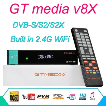 

Hot Gtmedia V8X New update freesat V8X DVB-S/S2/S2X Built-in 2.4G WIFI 2Years Europe Spain cline Satellite Receiver support iptv