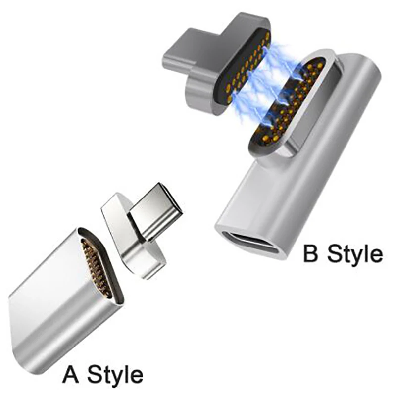 20 контактов магнитный USB C адаптер Тип C разъем PD 100 Вт Быстрая зарядка магнит type-C конвертер для Macbook/Pixelbook/Matebook