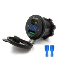 Быстрая зарядка 3,0 USB Автомобильное зарядное устройство разъем светодиодный переключатель вольтметра для автомобиля морской ATV Прямая поставка поддержка - фото