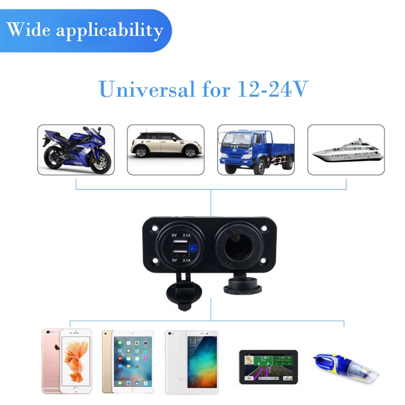 Двойной Автомобильный USB Разветвитель Прикуривателя зарядное устройство