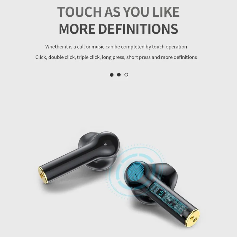 5 0 Bluetooth Sports Headset Portable TWS Bilateral Stereo HiFi Headset Battery Display Call Function with Charging Compartment