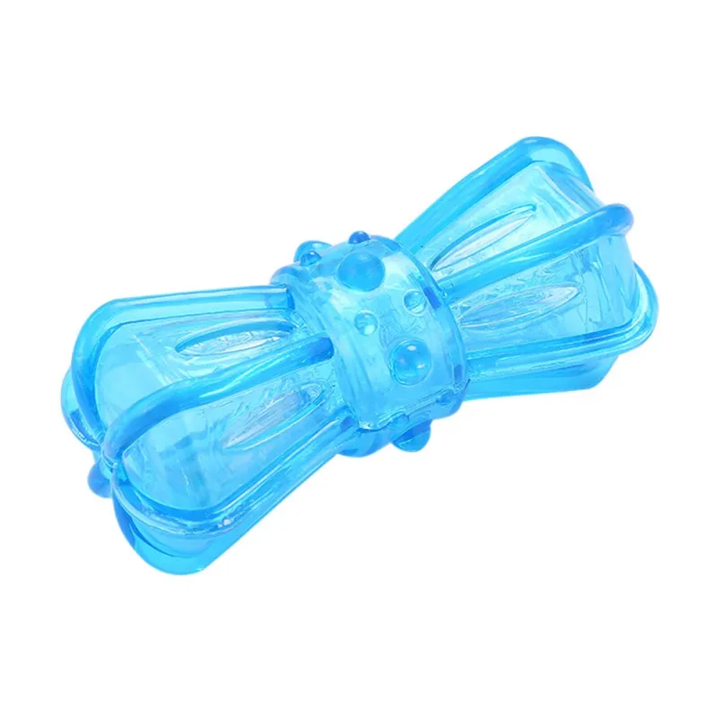 Щенок пищит прочная Жевательная молярная игрушка собака Интерактивная TPR маленькая утечка еда головоломка игрушка для чистки зубов - Цвет: Blue