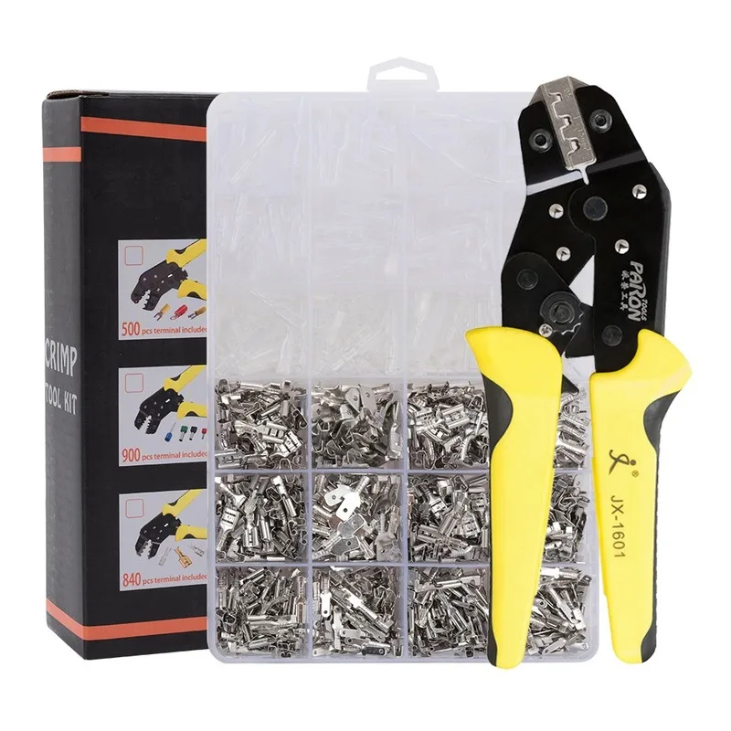 

0.5-1.5mm AWG 20-10 Wire Cable Press Pliers wire crimping tool multitool Multifunctional Wire Stripper with 840pcs terminals