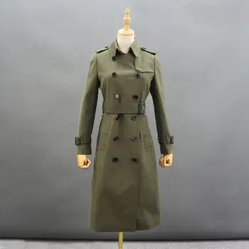 

Women Thin Trench Coat Turn-down Collar Double Breasted Patchwork Long Trench Coat Slim Plus Size Wind coat