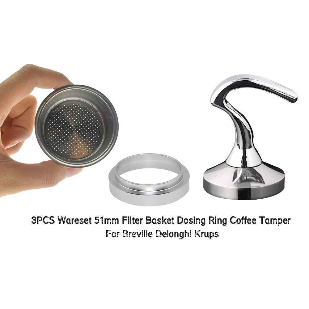 3 шт./компл. Breville Delonghi Filter Krups 51 мм фильтр корзина чашка кофе Темпер Дозирующее