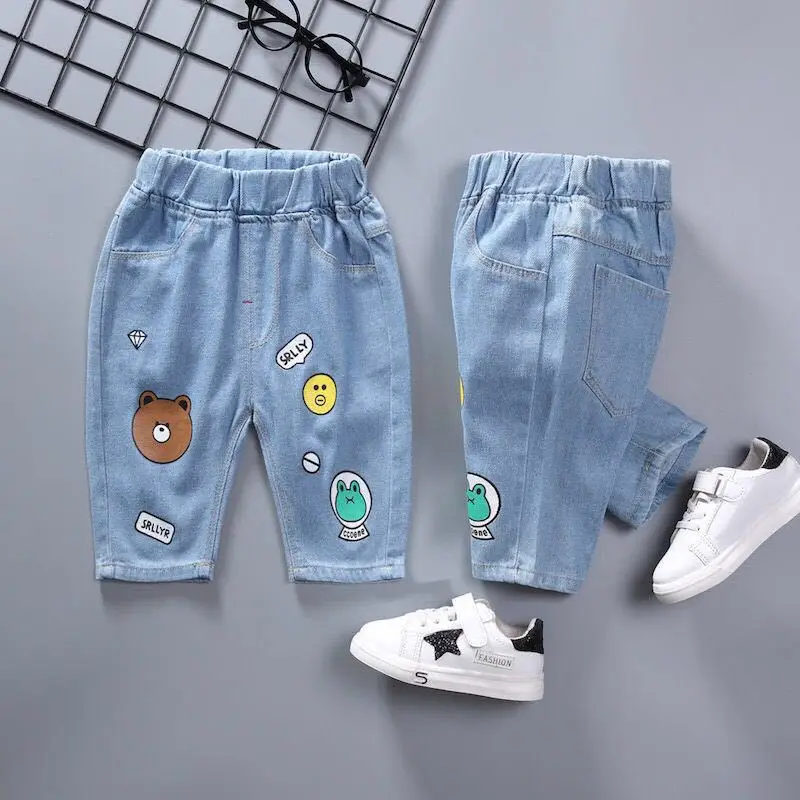 

Childrenswear Summer BOY'S Denim Trousers 2019 Children Korean-style Shorts Children Sports Breeches Ripped Pants Shorts
