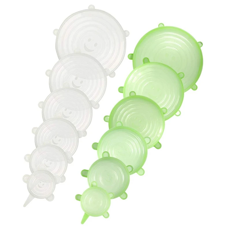 

Silicone Stretch Lids 12 Packs Of Various Size Flexible Reusable And Durable Food Saving Cover Fresh Keeping Cover Food Storage