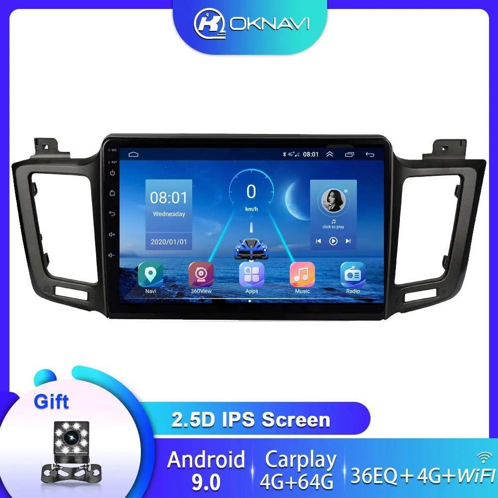 Автомобильный мультимедийный DVD-плеер 2 Din 10 дюймов для Toyota RAV4 2012-2018 Android 9 RDS FM