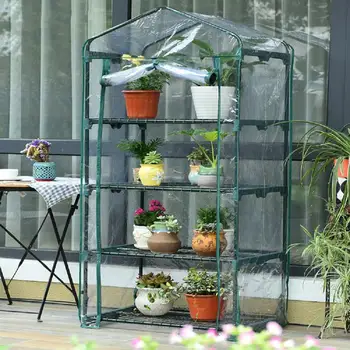 

Four Floors Green Household Plant Greenhouse Mini Garden Warm Room PVC Garden Warm Room 155x69x49CM
