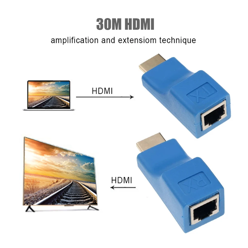 2  RJ45 4K HDMI ȣȯ Ȯ ִ 30m CAT5e Cat6 Ʈũ ̴ LAN, HDTV HDPC DVD PS3 STB 