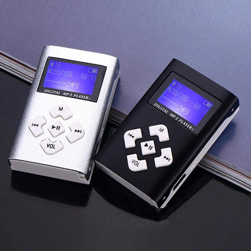 Reproductor de música MP3 portátil, Mini reproductor de música Mp3 Digital USB, pantalla LCD, soporte de Metal, 32GB, tarjeta Micro SD/TF