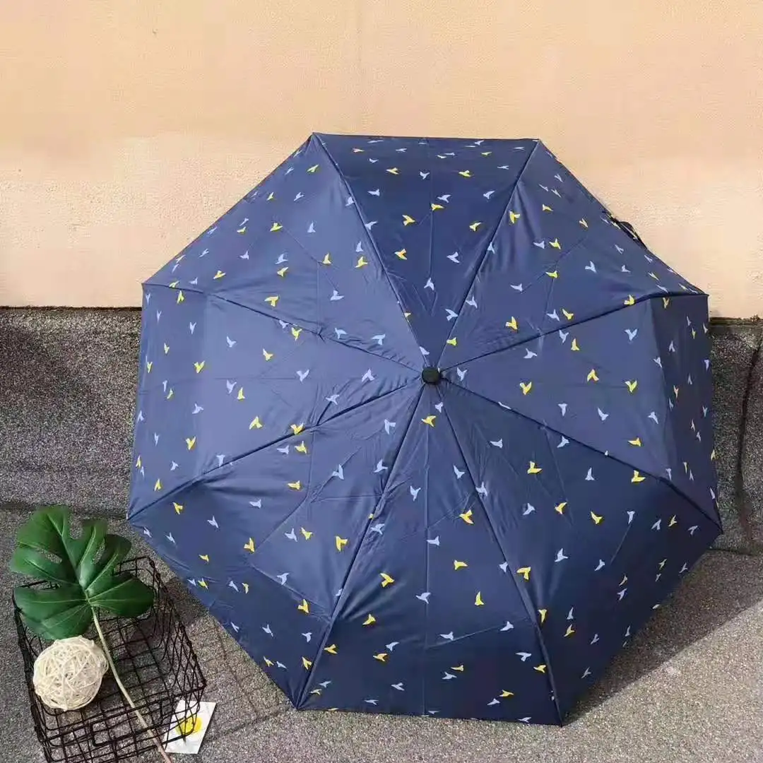 Hipster Vinyl Sun-resistant UV-Protection Parasol Fully Automatic Folding Parasol Women's Outdoor All-Weather Umbrella Wholesale