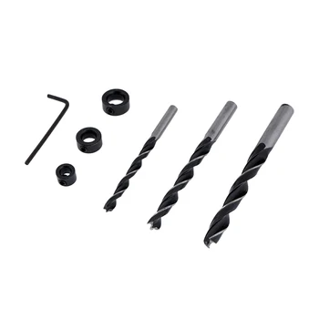 

7pcs 6/8/10mm HSS Woodworking Drill Bit Pocket Hole Jig Twist Step Drill Bit Set for Jig Manual Pocket Hole