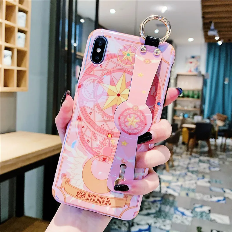 Чехол Sailormoon для iPhone 11 Pro XS Max XR X, милый кавайный чехол с Сейлор Мун Марс, подставка для телефона, чехол для iPhone 7, 8, 6, 6S Plus, Funda