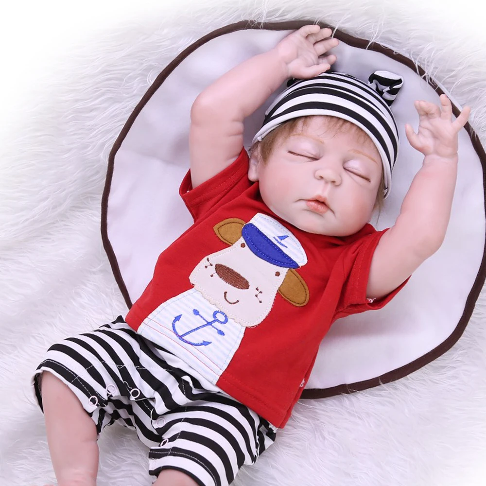 full body silicone baby boy sleeping