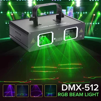 

LED Light 2 Lens RGB AC110-240V US Plug Beam Laser DMX Manualfor DJ Party Club Bar Show Lighting Effect Lamp