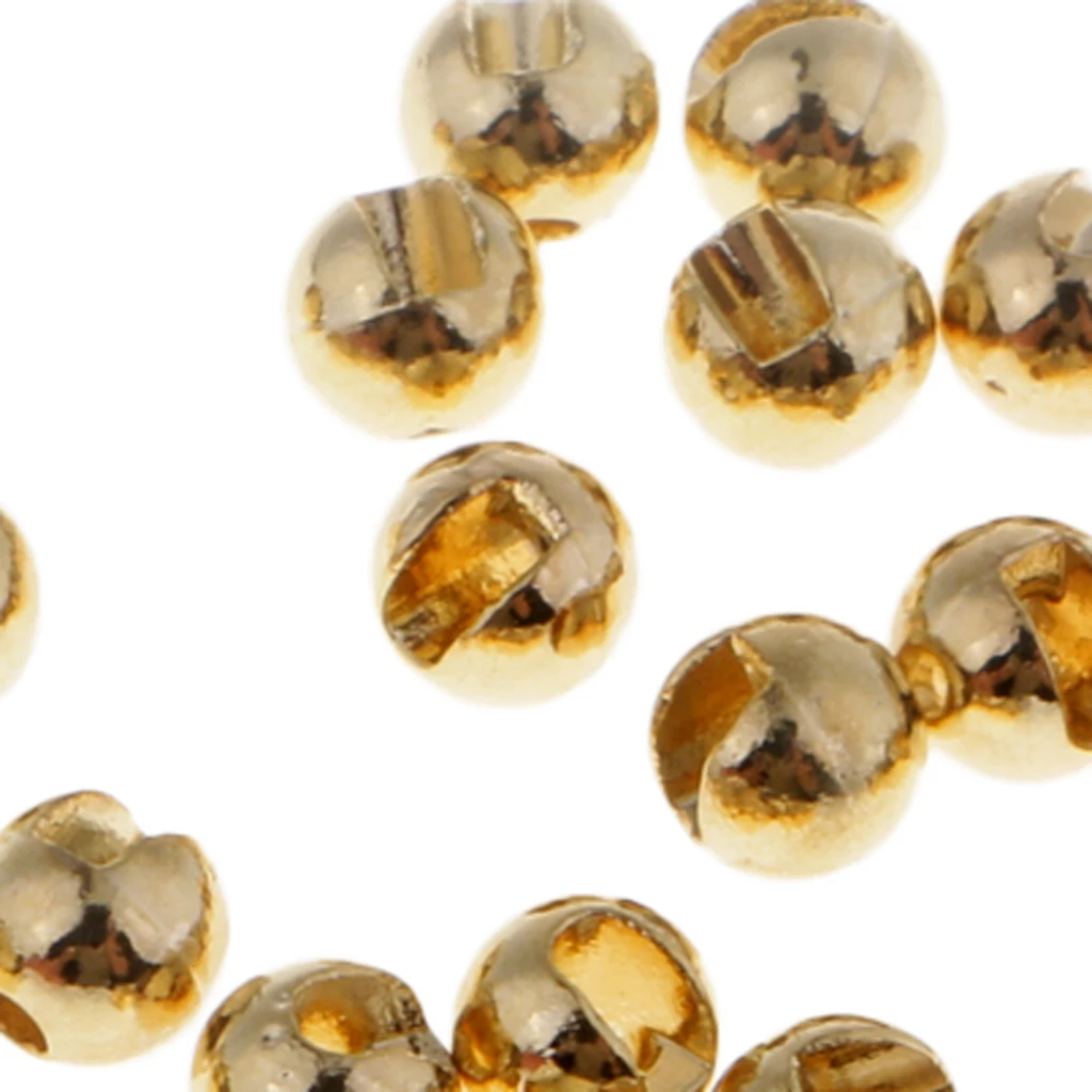 25pcs 4.6mm Slotted Tungsten Beads Fly Fishing Tying Materials for Jig Hooks