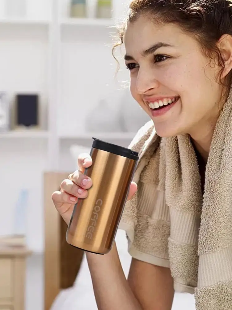 Coffee Thermos Reusable Cup Double Walled And Leakproof 400ML/550ML Vacuum Insulated Stainless Steel Wate | Дом и сад