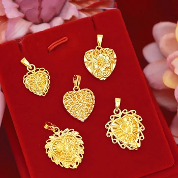 

Simple Sand Gold 14k Pendant for Necklace No Chain Exquisite Ladies Little Peach Heart Pendants for Lover Birthday Jewelry Gift