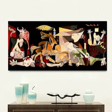 Pintura impresa Picasso Guernica Vintage figura clásica lienzo arte Poster cuadro modular de pared para sala de estar decoración del hogar