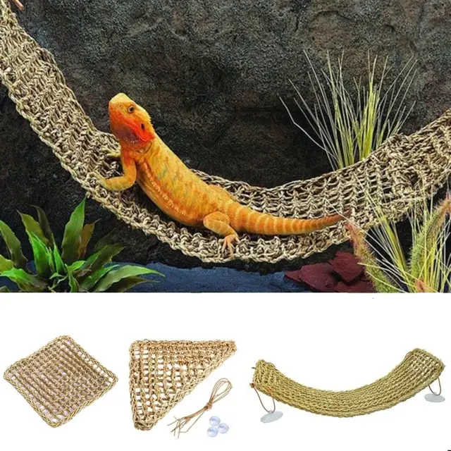 Natural Grass Fiber Lizard Hammock Pet Sleeping Bed: A Comfortable and Stylish Reptile Toy