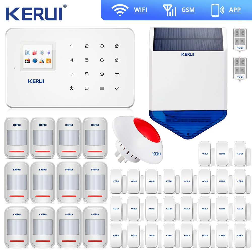Ceny Kerui G18 system alarmowy gsm aplikacja na android i ios klawiatura dotykowa inteligentny domowy system przeciwwłamaniowy inteligentnego domu Wifi lampa błyskowa syreny