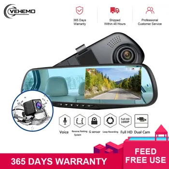 

4.3Inch Car Dvr Dash Cam Dual Lens Rear View Mirror Auto Dashcam Recorder Registrator In Car Video Full Hd Dash Camera Vehicle