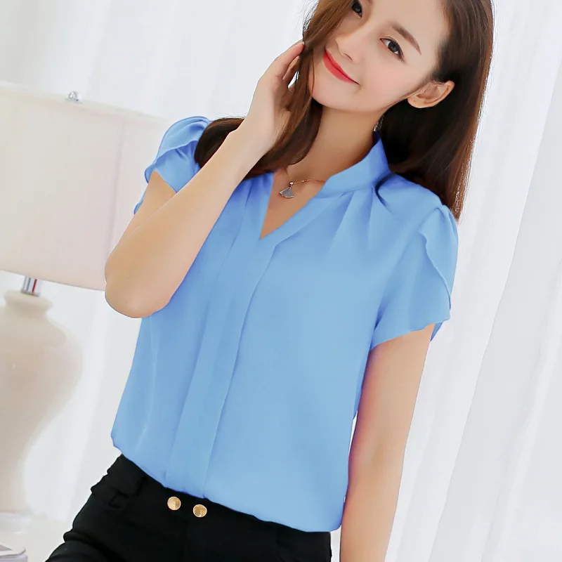 

Women's office shirt large size women's shirt women's casual shirt female 2019 Korean version of chiffon casual office shirt