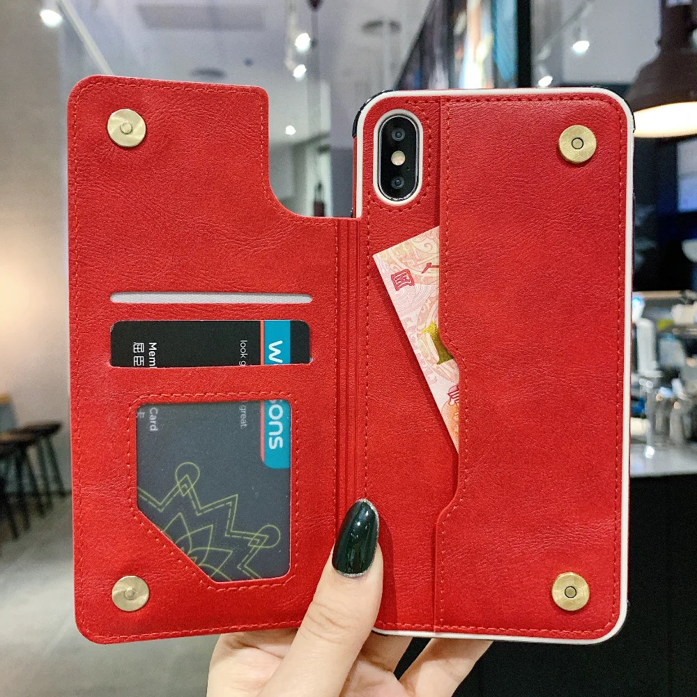 Кожаный чехол-бумажник Tikitaka с ремешком для iPhone11 11 Pro XS Max X XR 8 7 6 6S Plus, ударопрочный чехол для визитной карты