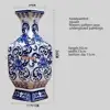 Four Sides Square Jingdezhen Hand-painted Flowers Pattern European Blue And White Porcelain Vase Ceramic Flower Arrangement 5