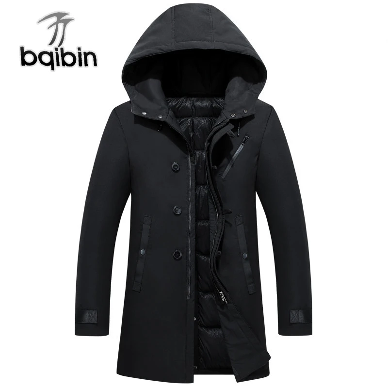 

New Russia Winter Jackets Mens Brand Solid Thick Warm Long Down Jacket Men Army Thermal 90% White Duck Down Overcoat -40 Degree