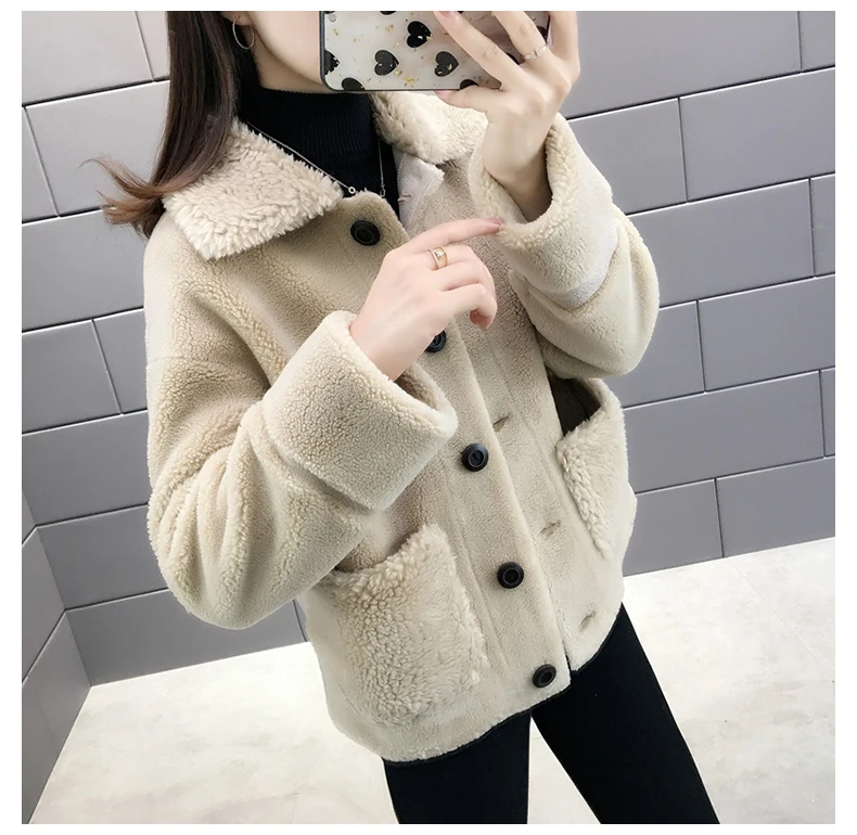 women's clothing winter outerwear coats new Dongkuan Dongdaemun lamb fur coat 1023
