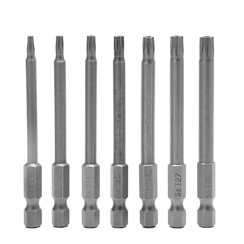 

High Precision 7Pcs 75mm T8-T30 Magnetic Torx Screwdriver Bit 1/4 Inch Hex Shank