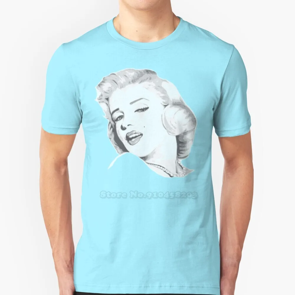 Marilyn Monroe Illustration Artwork Drawing T Shirt Round Collar Short Sleeve T-Shirts Film Star Movies Movie |