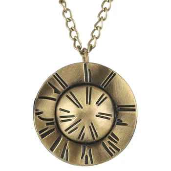 

Retro Flying Saucer Shape Quartz Pocket Watch High Quality Bronze Practical Flip Cover Pendant Watch Souvenir Gift for Men Women
