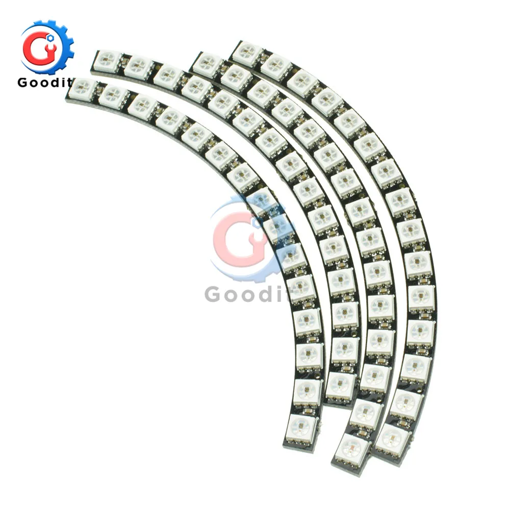 WS2812 module 8 Bit/12 Bit/16 Bit/ 64 Bit 5050 RGB LED full-color built-in driving lights Round LED Ring board Electronic DIY