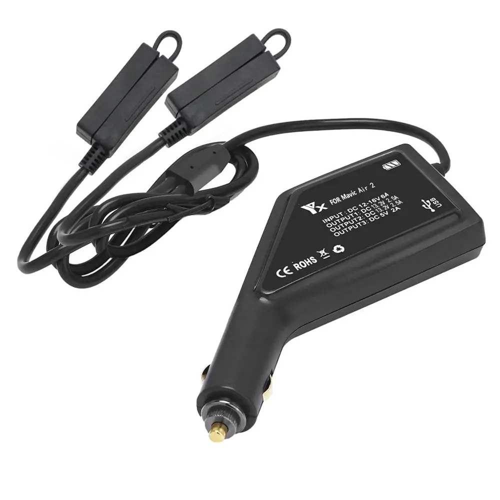 Car Charger For DJI Mavic Air 2 Intelligent Battery Charging Hub Mavic Air2 Car Connector USB Adapter Multi Battery Car Charger