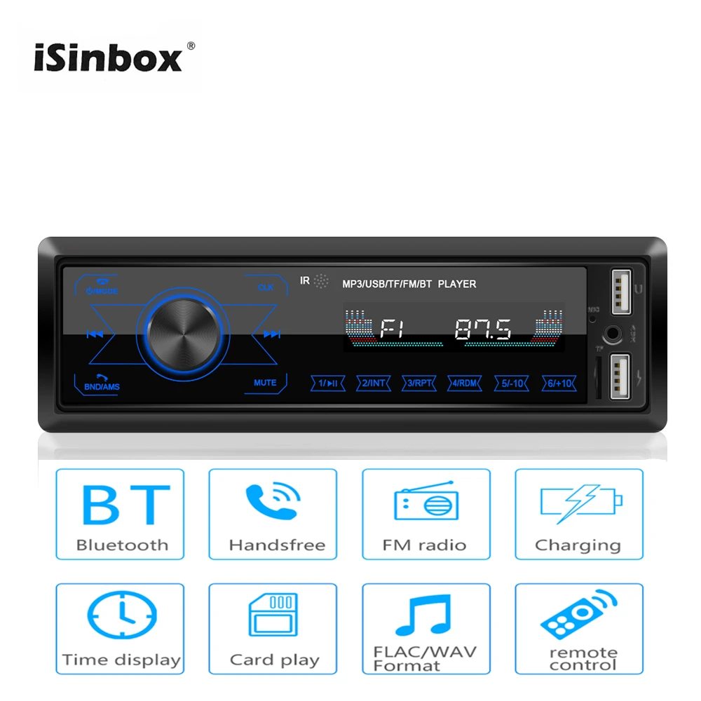 Автомагнитола ISINBOX 1 Din сенсорный экран Bluetooth 4 0 12 В Авторадио стерео FM U диск SD 2 USB mp3