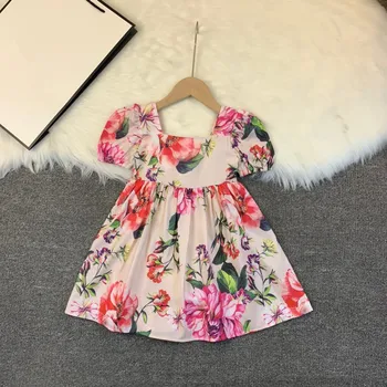

Children New 2020 Summer Fashion High-end Girl Beautiful Flower Chiffon Fairy Floral Dress Baby 90-150 Kids
