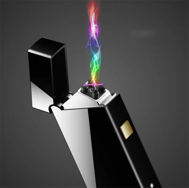 Электронная USB зажигалка с двойной дугой импульсная перезаряжаемая плазменная
