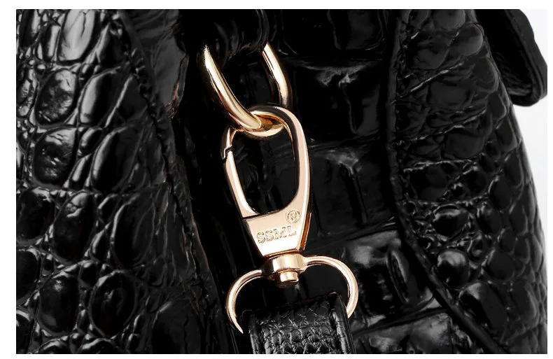 Retro Red Green Leather Womens Alligator Bags Luxury Designer Handbag Brown Black Ladies Large Crocodile Crossbody Bag for Women (16)