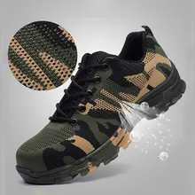 MoneRffi для мужчин размера плюс Нескользящие дышащие сетчатые кроссовки на шнуровке износостойкие легкие дышащие мужские защитные кроссовки